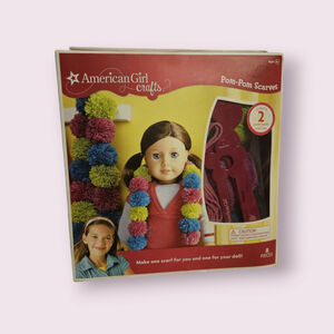 American Girl Crafts Pom-Pom Scarves Craft Kit Pink Green One Size (NEW)